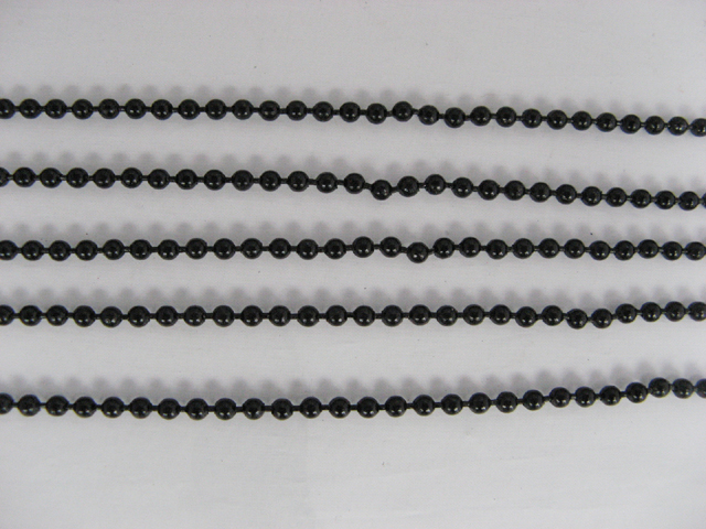 50 Meters Iron Black 3.2mm Ball Beading Jewelry Finding